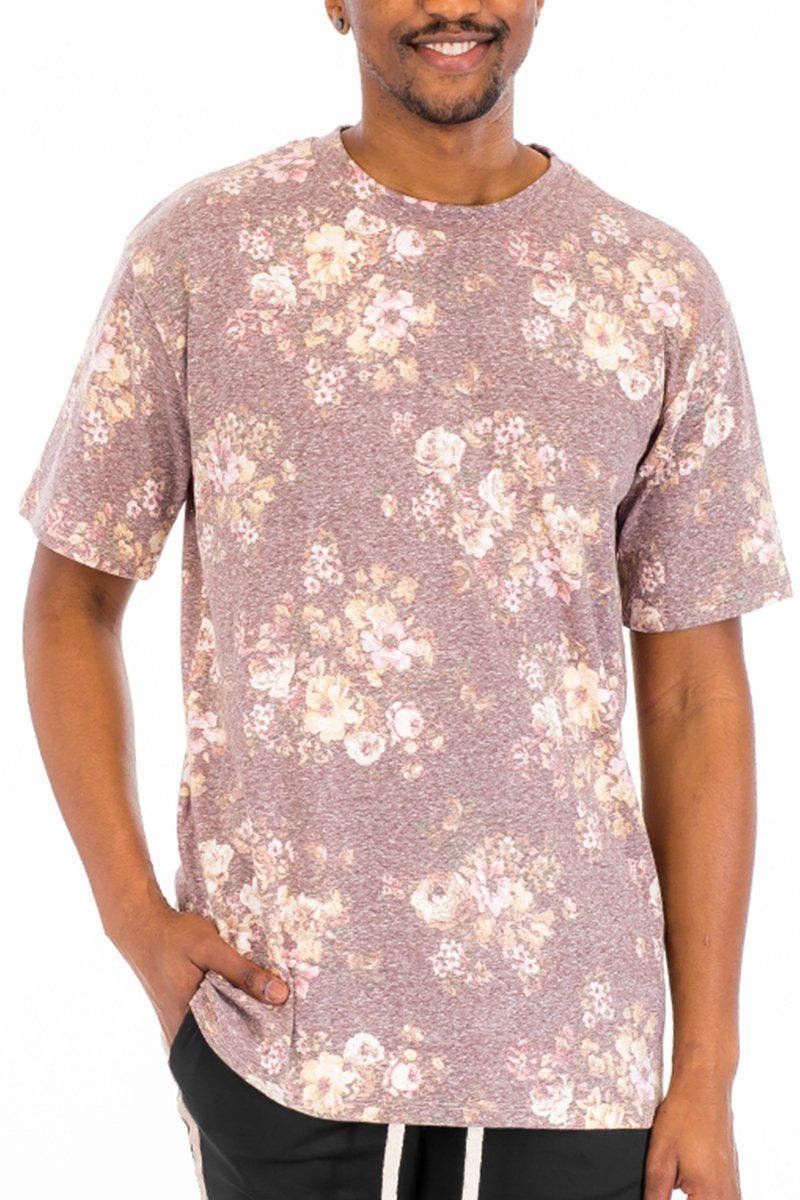 HEATHERED FLORAL SHIRT