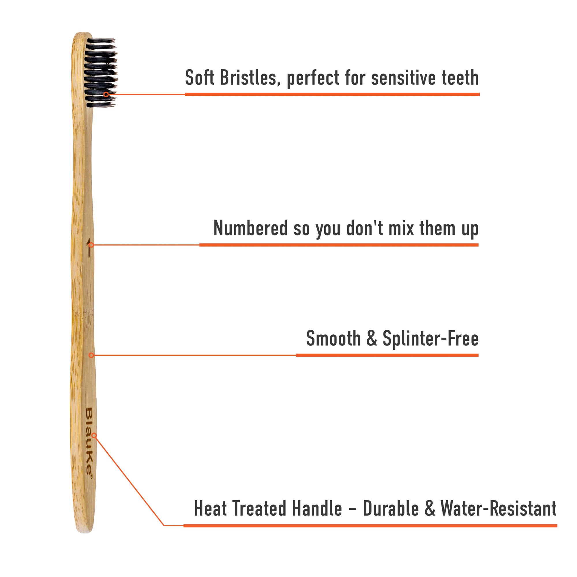 Bamboo Toothbrush Set 4-Pack - Soft Bristles