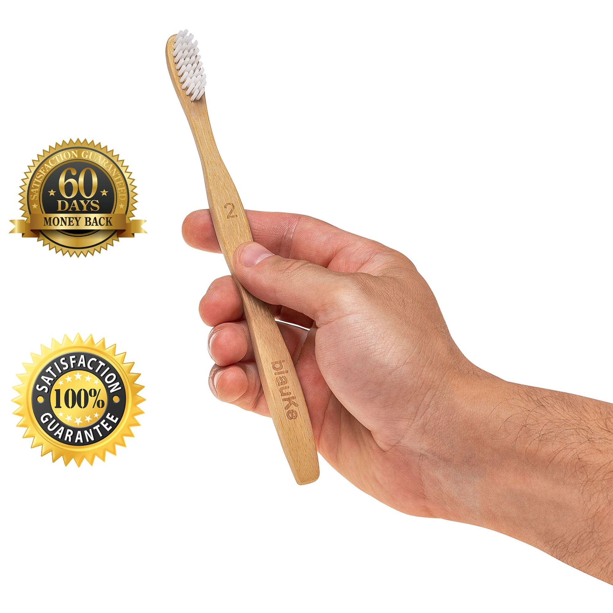 blauKe Bamboo Toothbrush Set 4-Pack - Medium Bristle