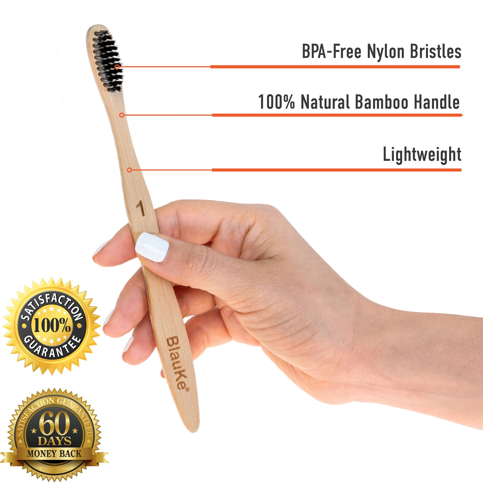 Bamboo Toothbrush Set 4-Pack - Soft Bristles