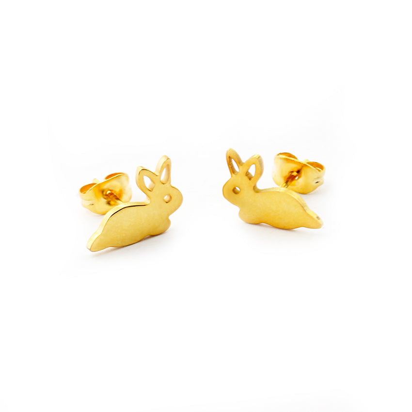 Best friend Gifts Cute Animal Rabbit Stud Earring | White Themis