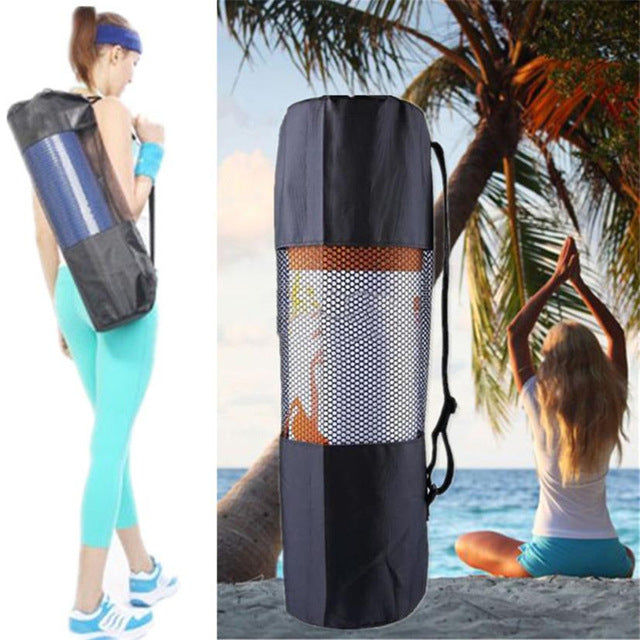 Black Outdoor Yoga Mat Roller storage Bag | Plum Coco