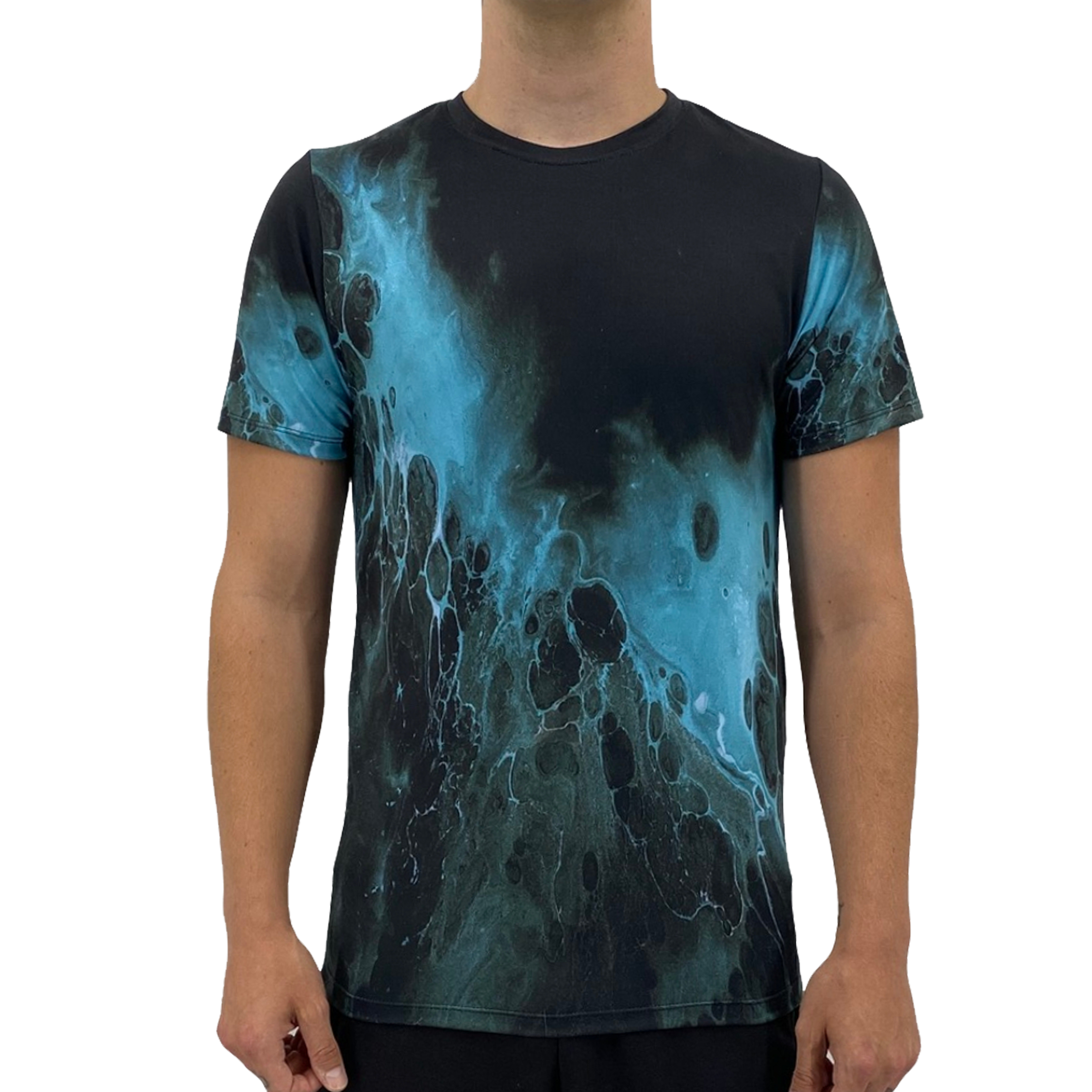 Black Blue Splash Men's T-shirt | Orange Poppy