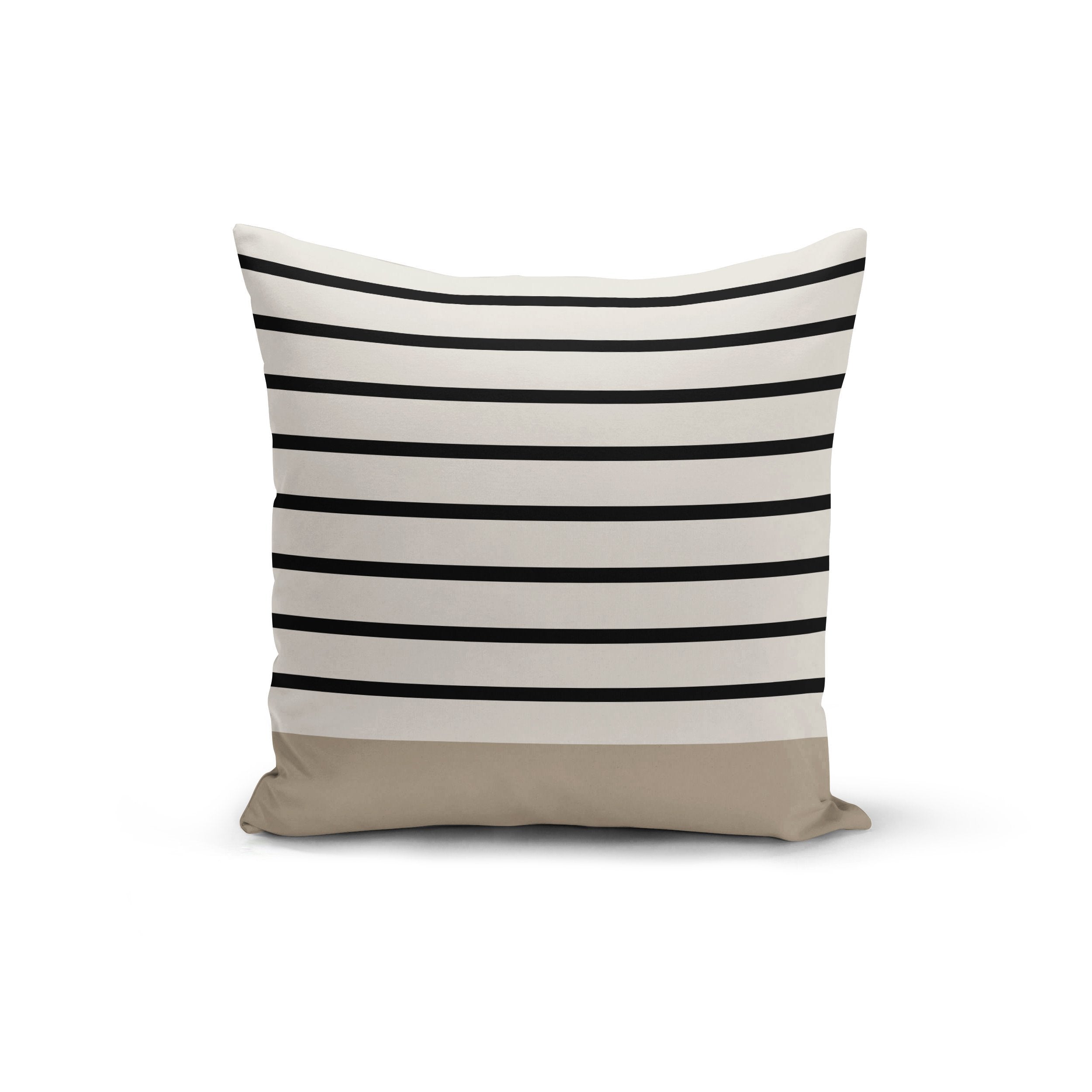 Black Stripe Earth Pillow Cover