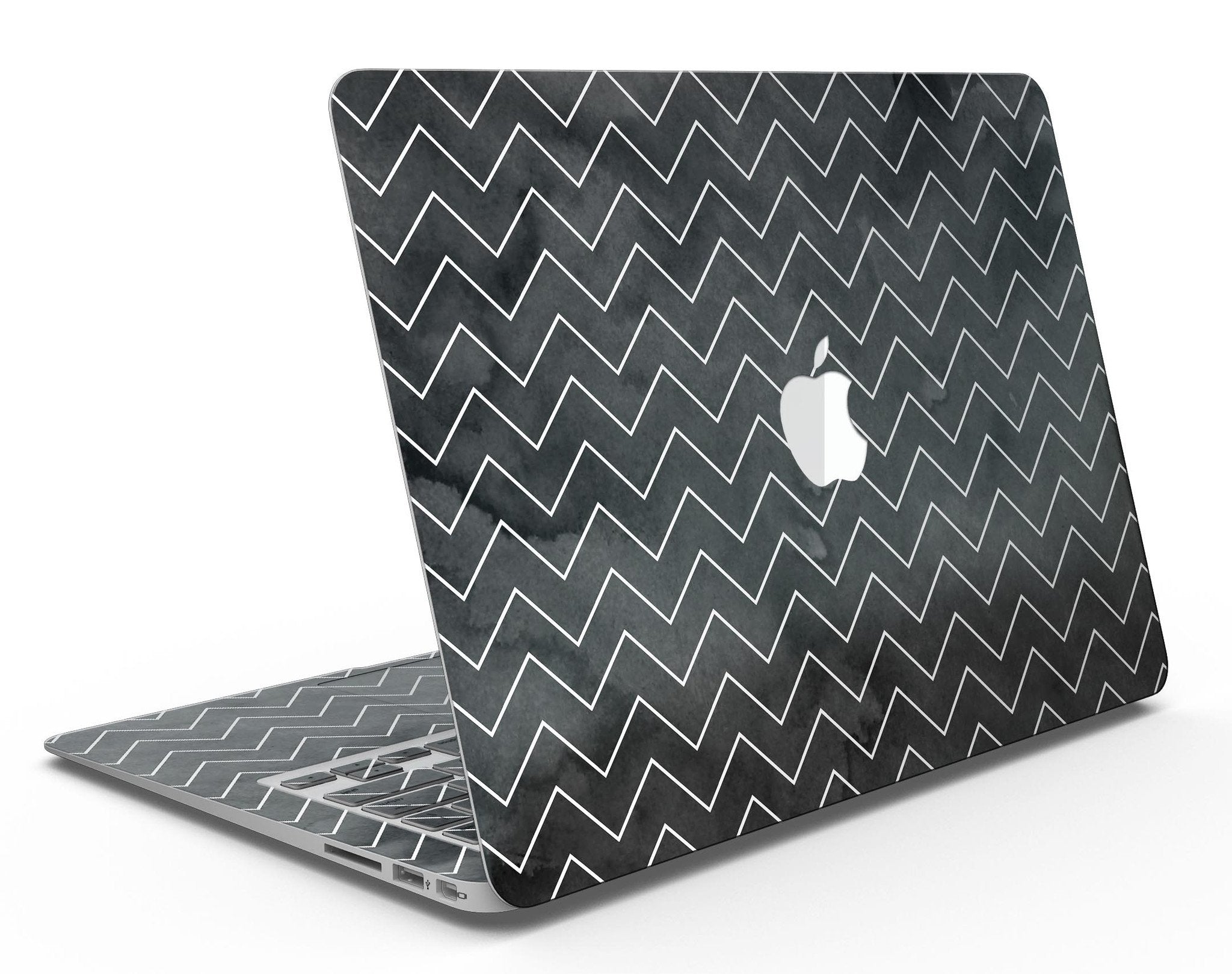 Black Watercolor with White Chevron - MacBook Air Skin Kit | Blue Leto