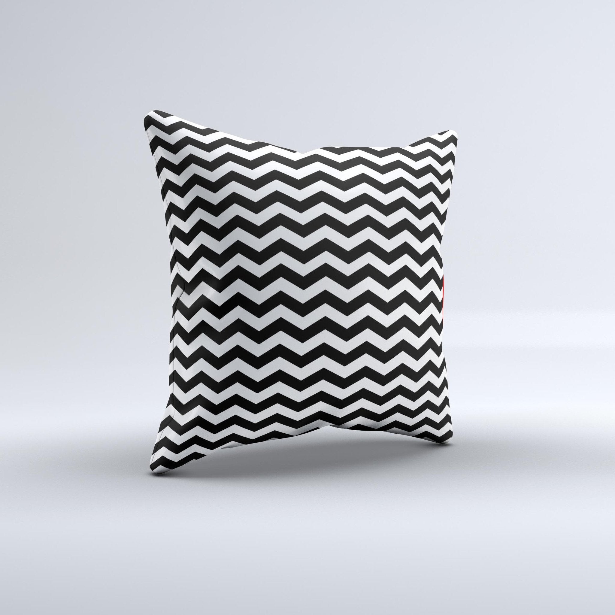 Black White Chevron Pattern V2 Ink-Fuzed Decorative Throw Pillow