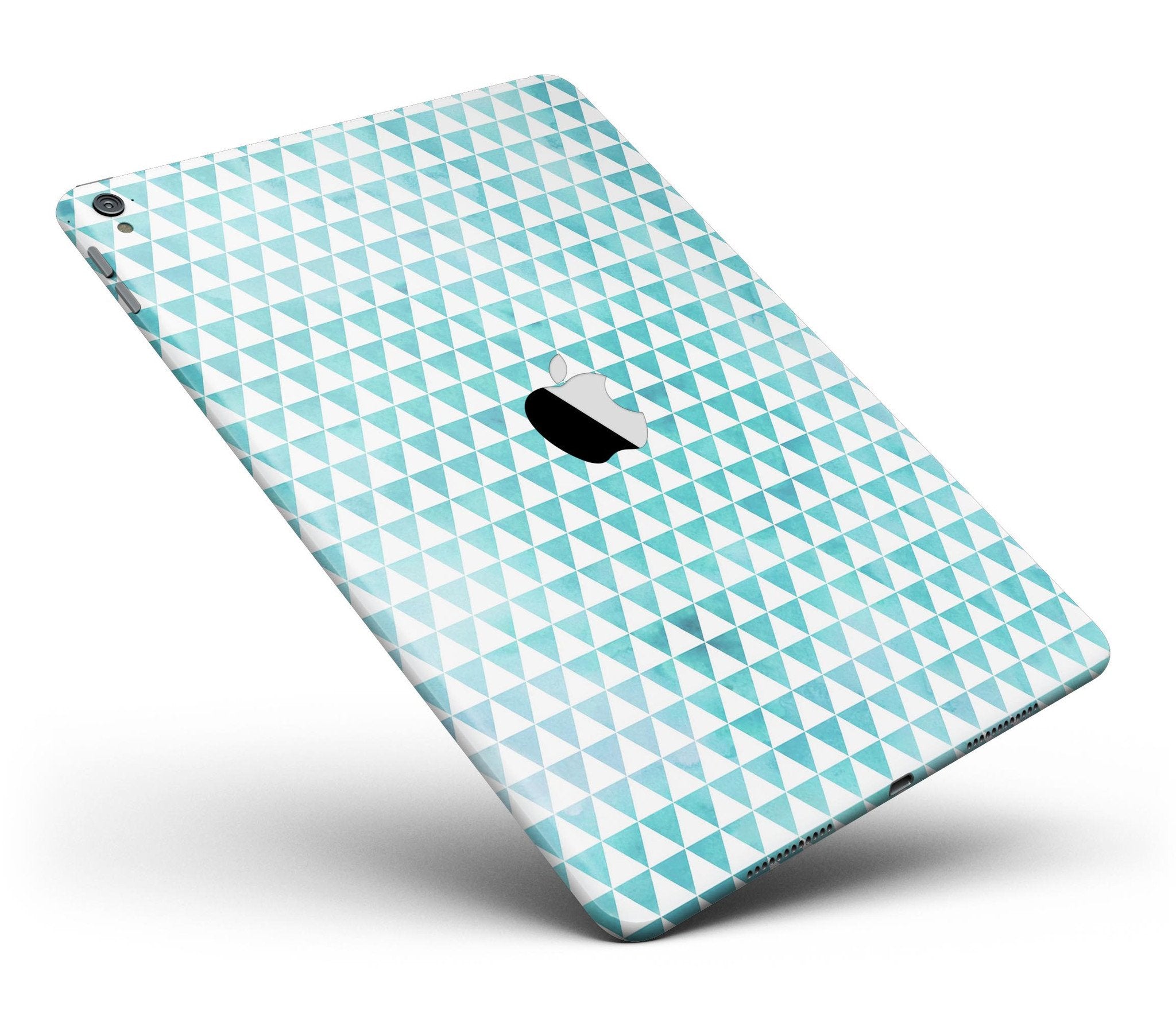 Blue-Green Watercolor Triangle Pattern Full Body Skin for the iPad Pro | Blue Leto