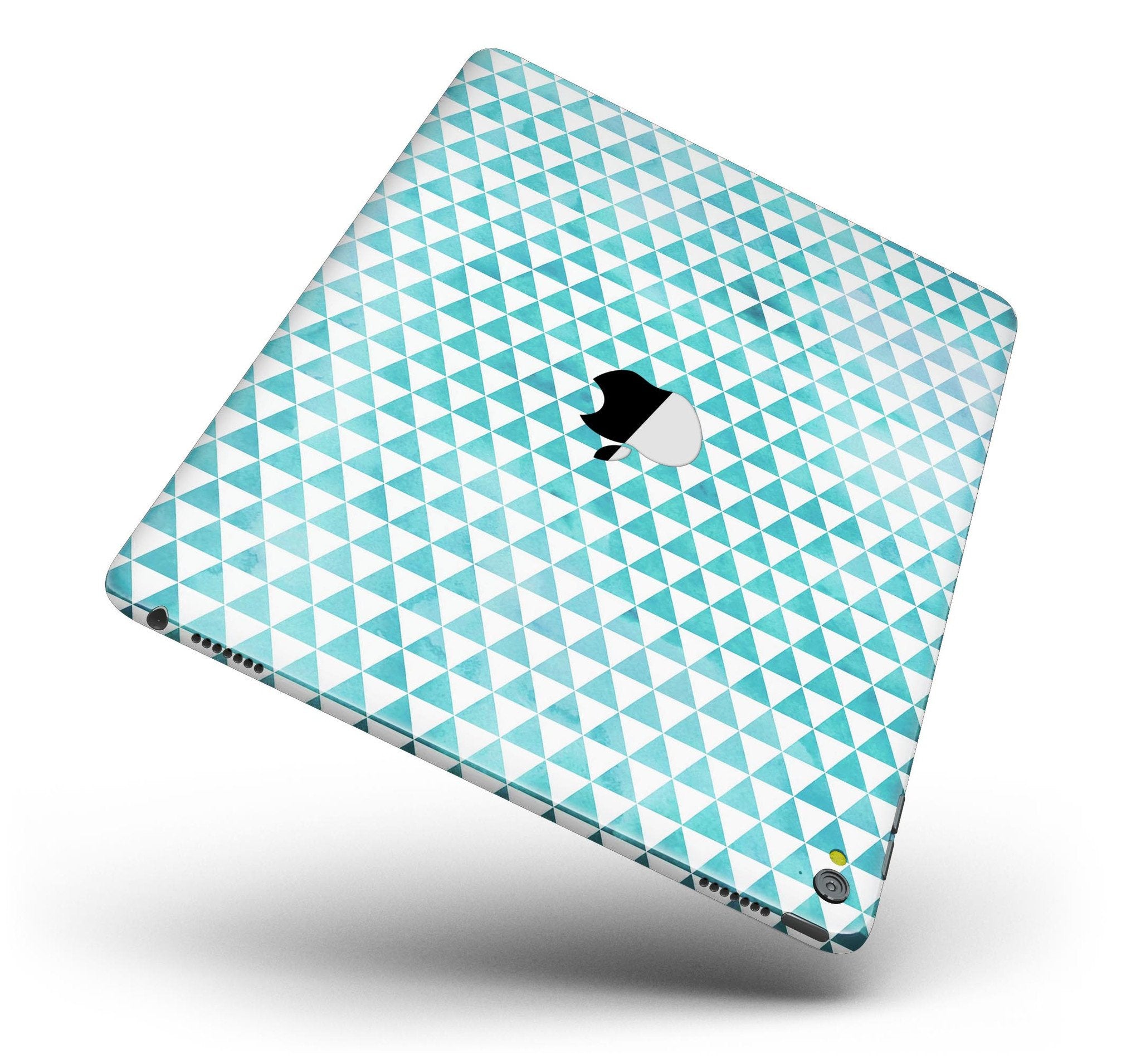 Blue-Green Watercolor Triangle Pattern Full Body Skin for the iPad Pro