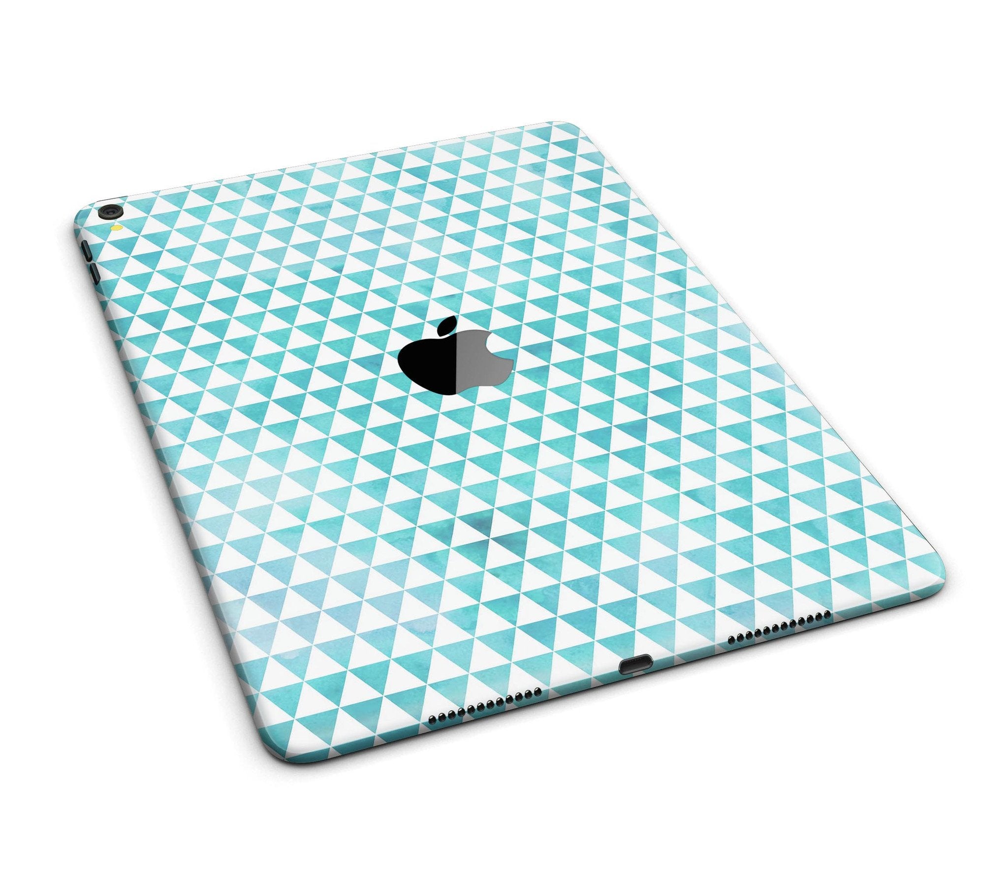 Blue-Green Watercolor Triangle Pattern Full Body Skin for the iPad Pro