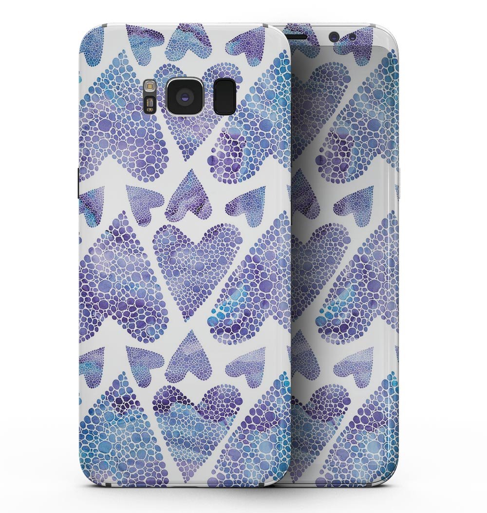 Blue Abstract Inverted Hearts - Samsung Galaxy S8 Full-Body Skin Kit | Blue Leto