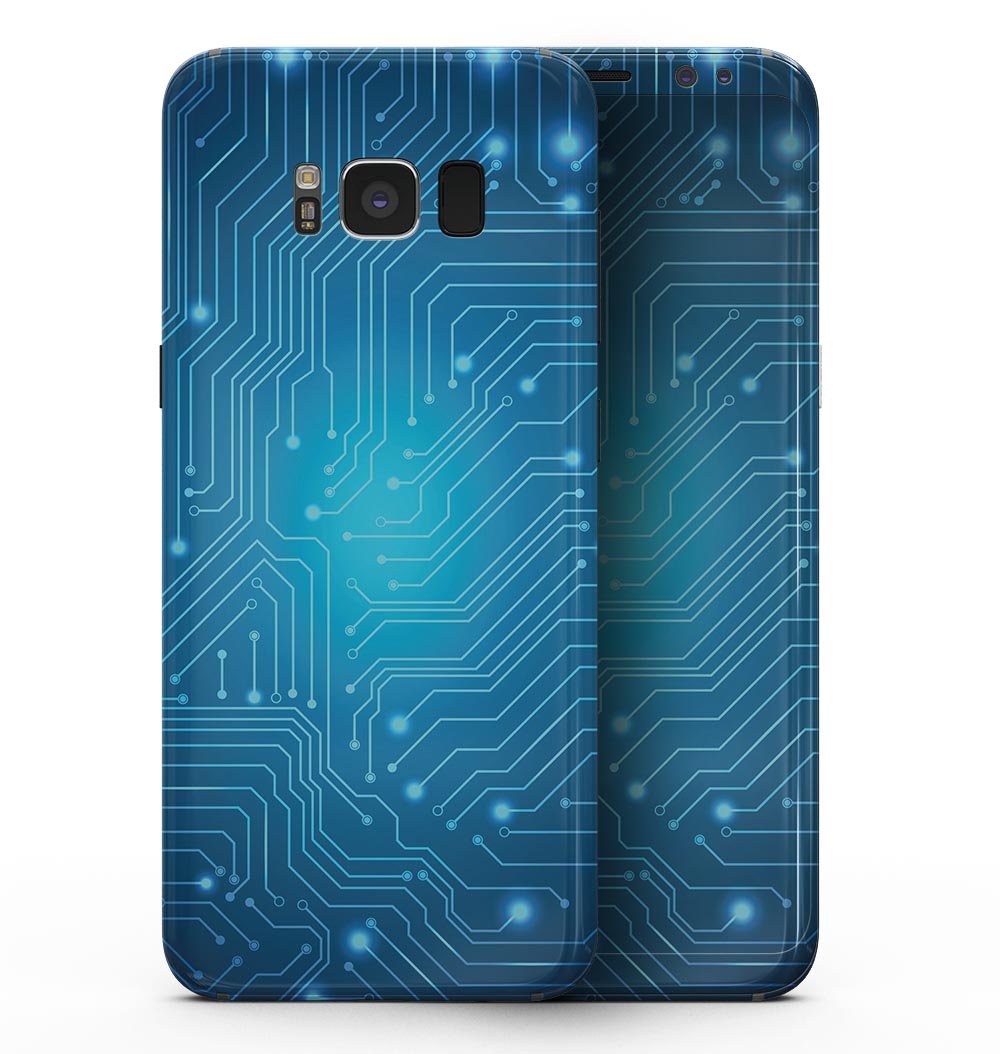 Blue Circuit Board V2 - Samsung Galaxy S8 Full-Body Skin Kit | Blue Leto