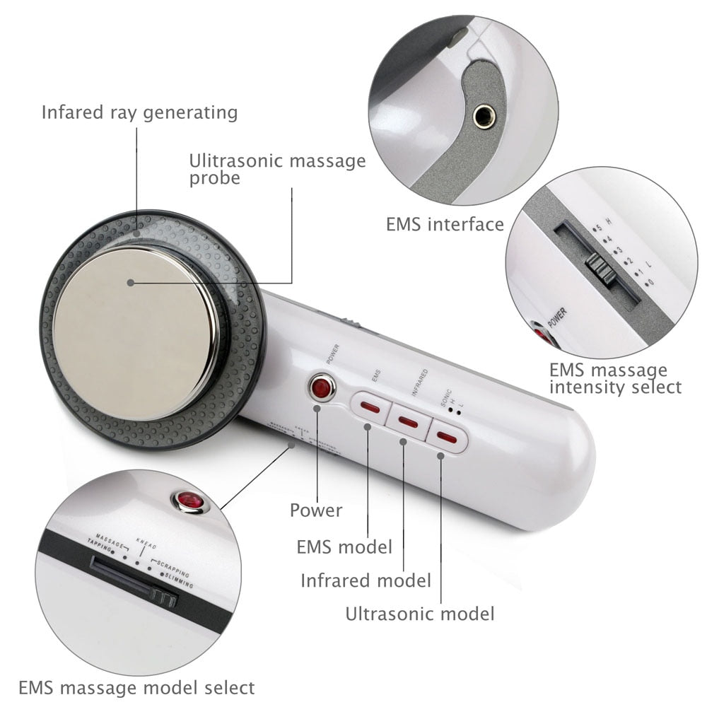 Body Slimming Ultrasound Massager 3 In 1 EMS Tens