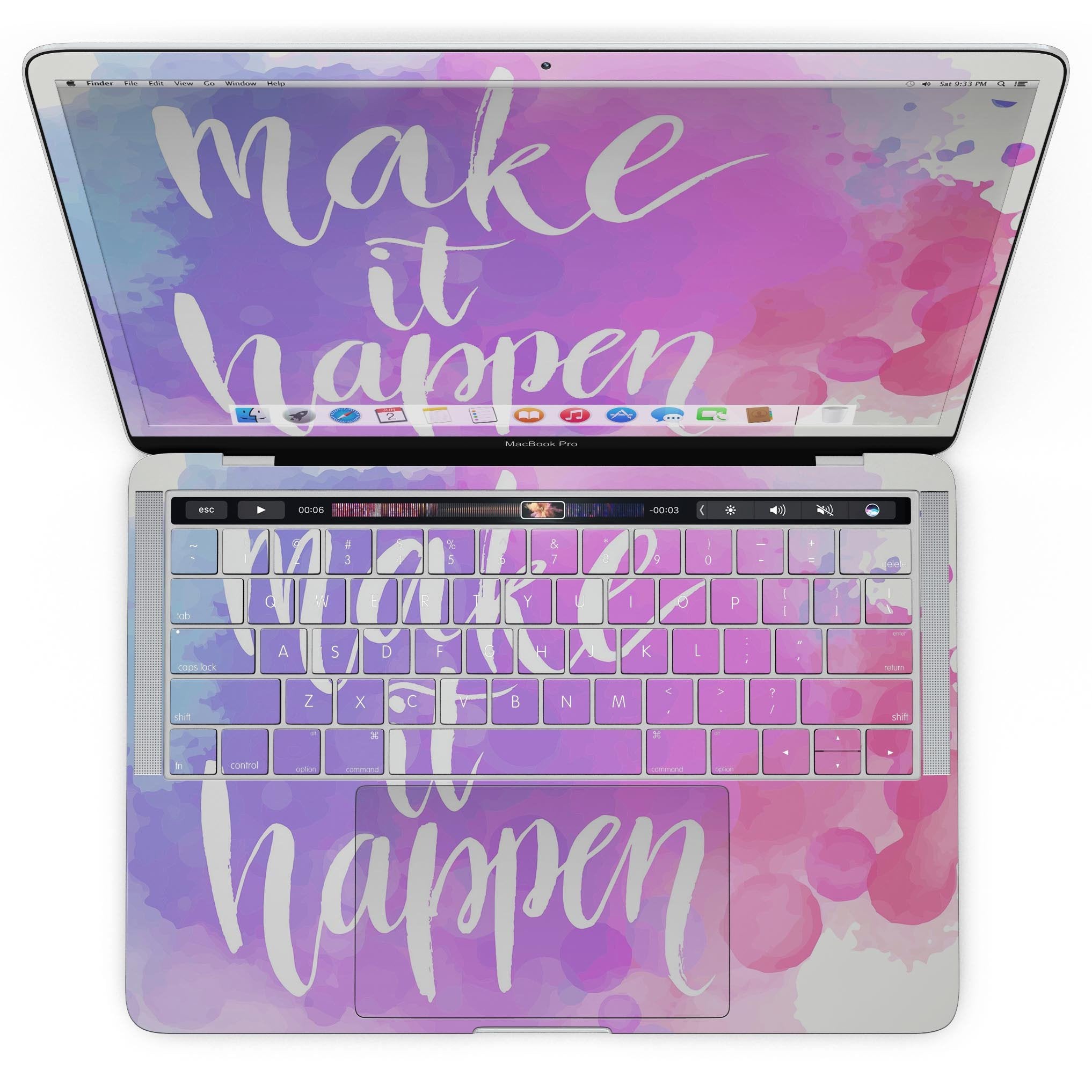 Bright "Make it Happen" - MacBook Pro with Touch Bar Skin Kit