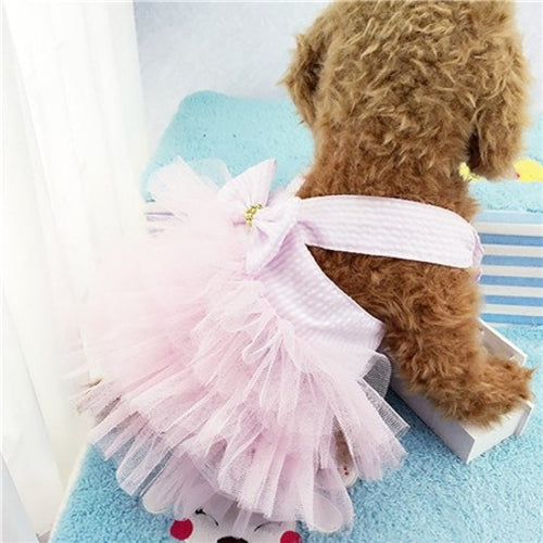 Bubble Braces Skirt Pet Dog Dress Up Wear Princess