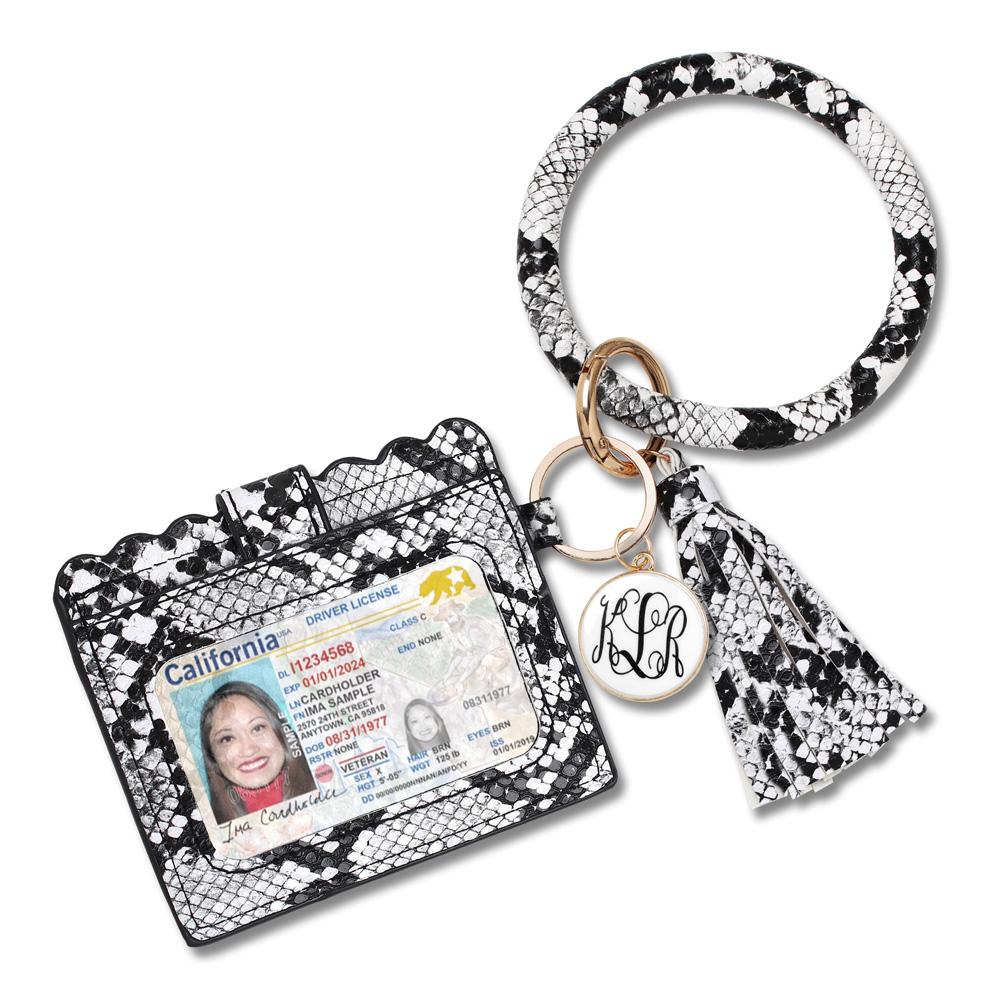 Personalized Large Keychain Ring with Wallet