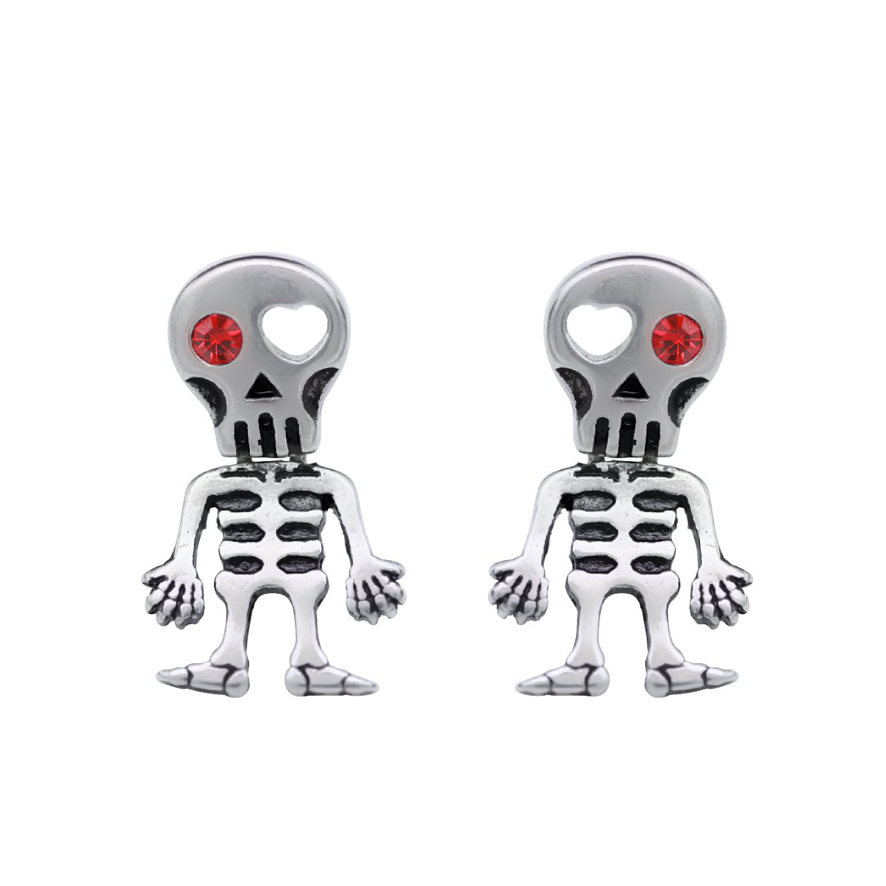 Love-Struck Red Eye Skeleton Earrings | Blue Asteria