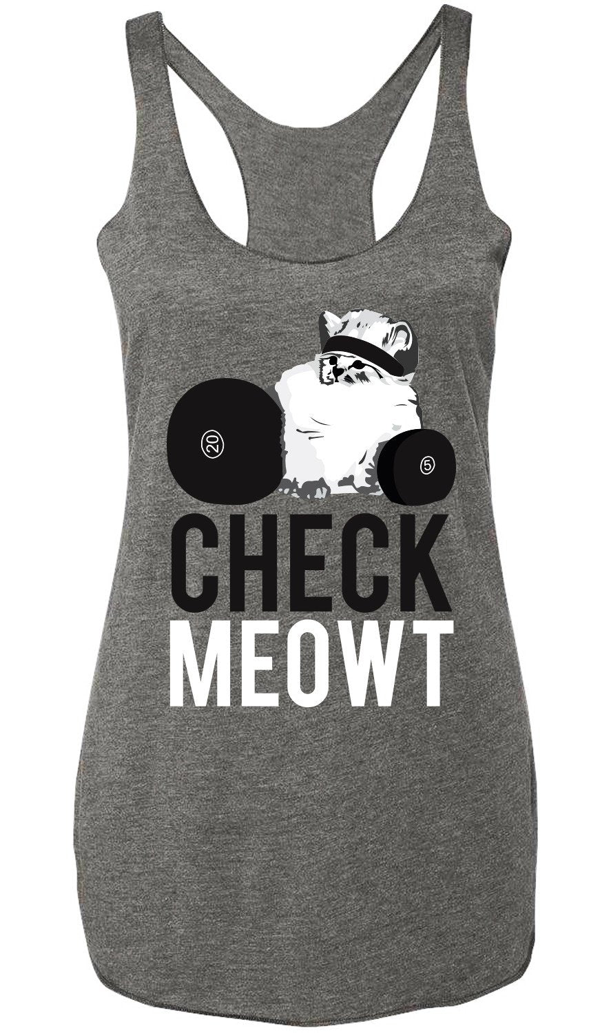 CHECK MEOWT Tank Top Heather Gray