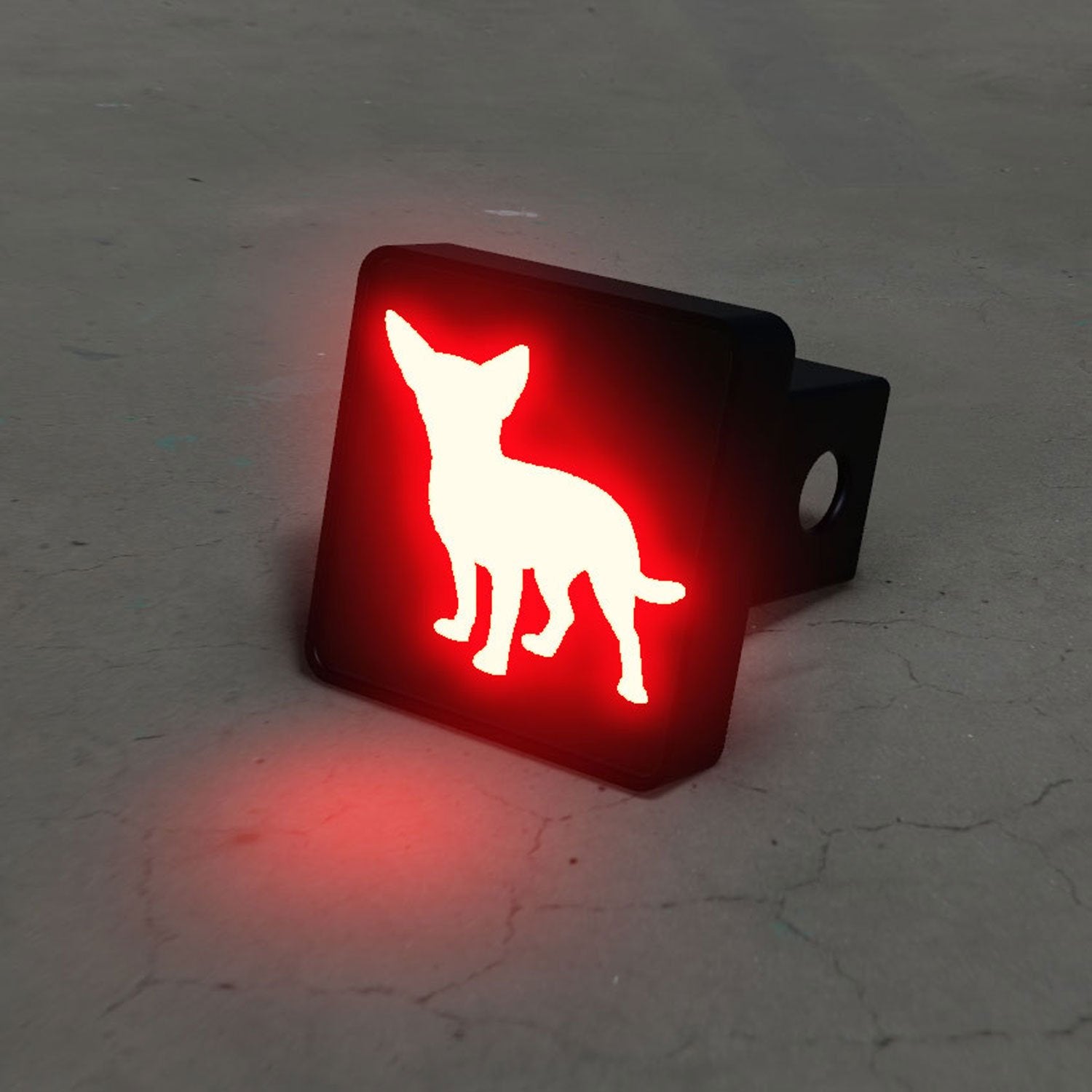 Chihuahua Silhouette LED Hitch Cover - Brake Light | Plum Angel