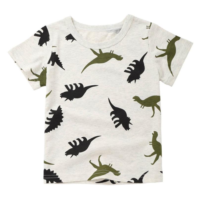 Children Baby Boys Summer Tshirt Cartoon Dinosaur | Grey Poseidon