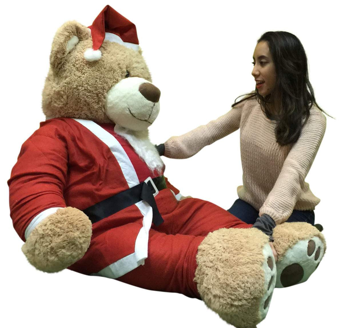 Giant Christmas Teddy Bear 60 Inch Soft, Wears Santa Claus Suit 5 Foot