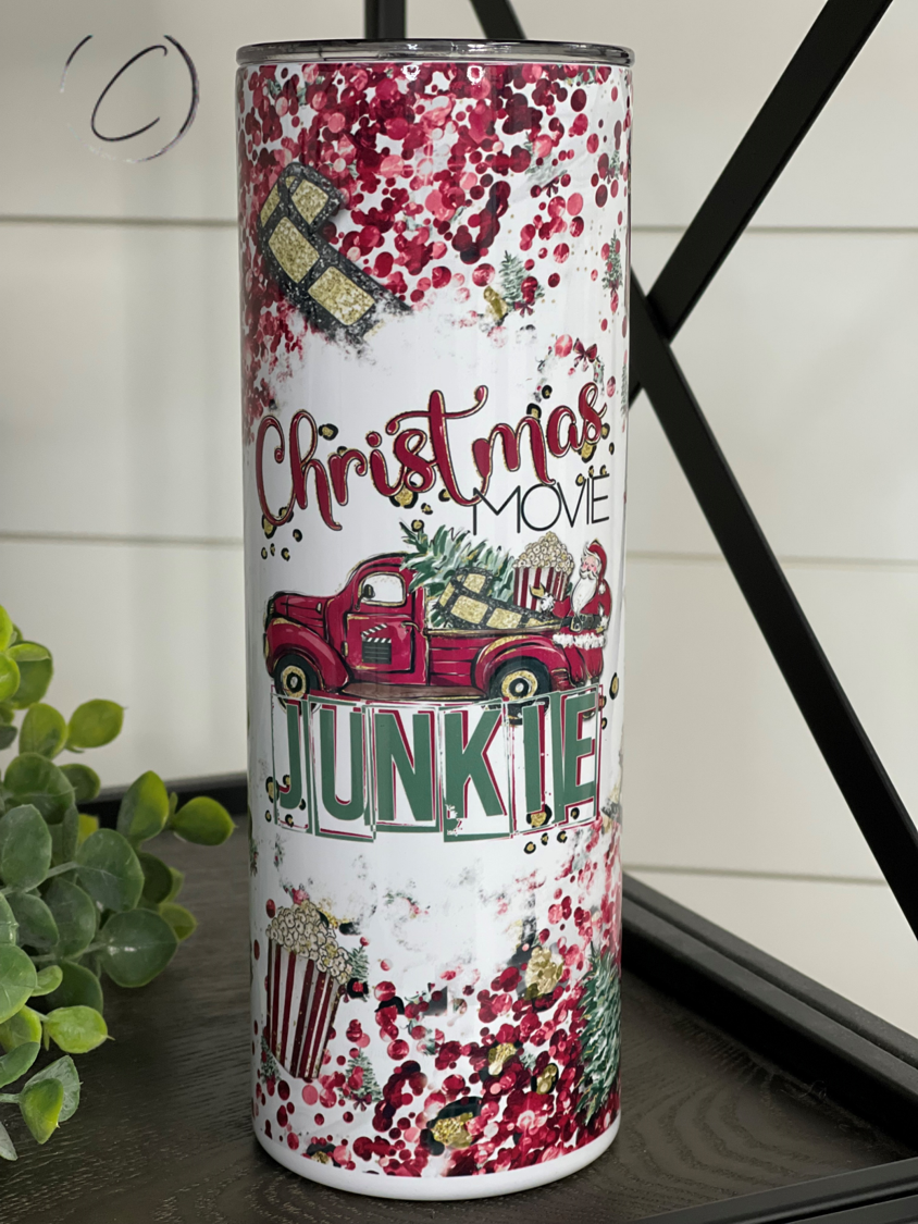 Christmas Movie Junkie 20oz Skinny Tumbler