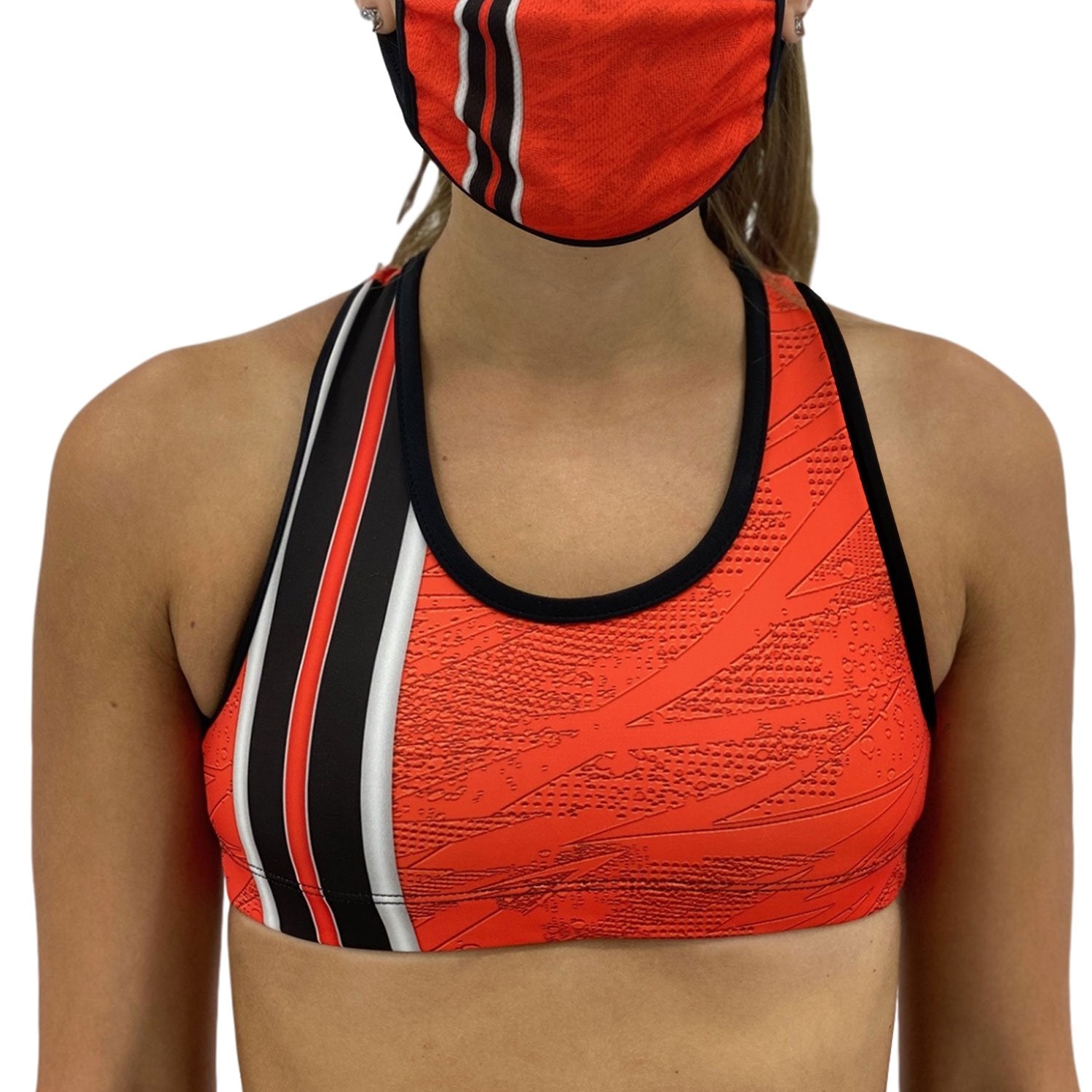 Cleveland Football Sports Bra | Orange Poppy