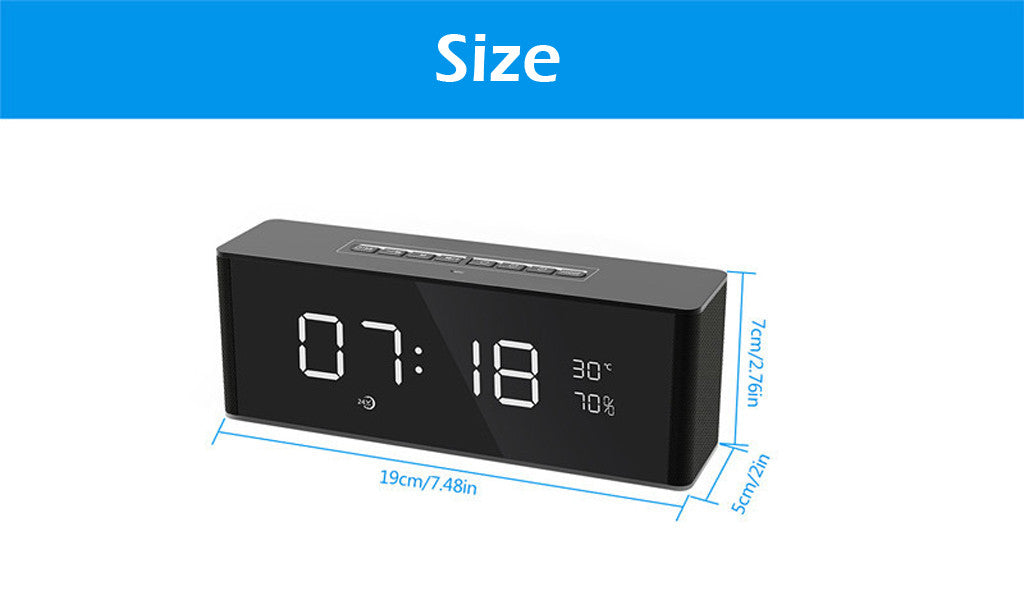 Clock Speaker Wireless Bluetooth Stereo Alarm