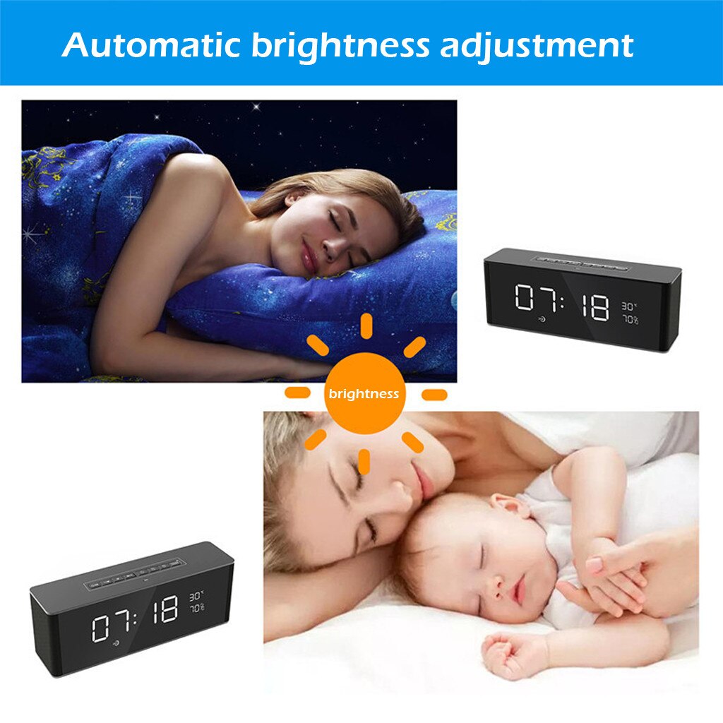 Clock Speaker Wireless Bluetooth Stereo Alarm