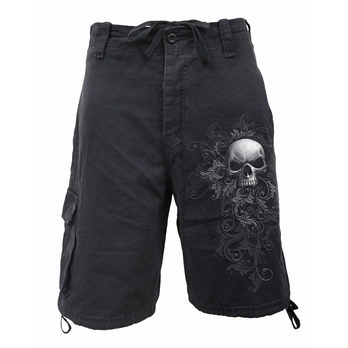 SKULL SCROLL - Vintage Cargo Shorts Black