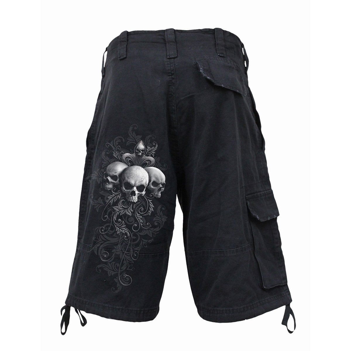 SKULL SCROLL - Vintage Cargo Shorts Black