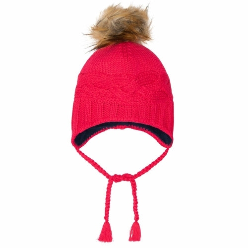 Earflap Knit Hat Fuchsia