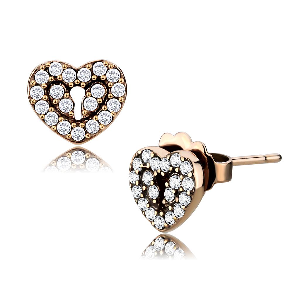 Women Stainless Steel Cubic Zirconia Earrings