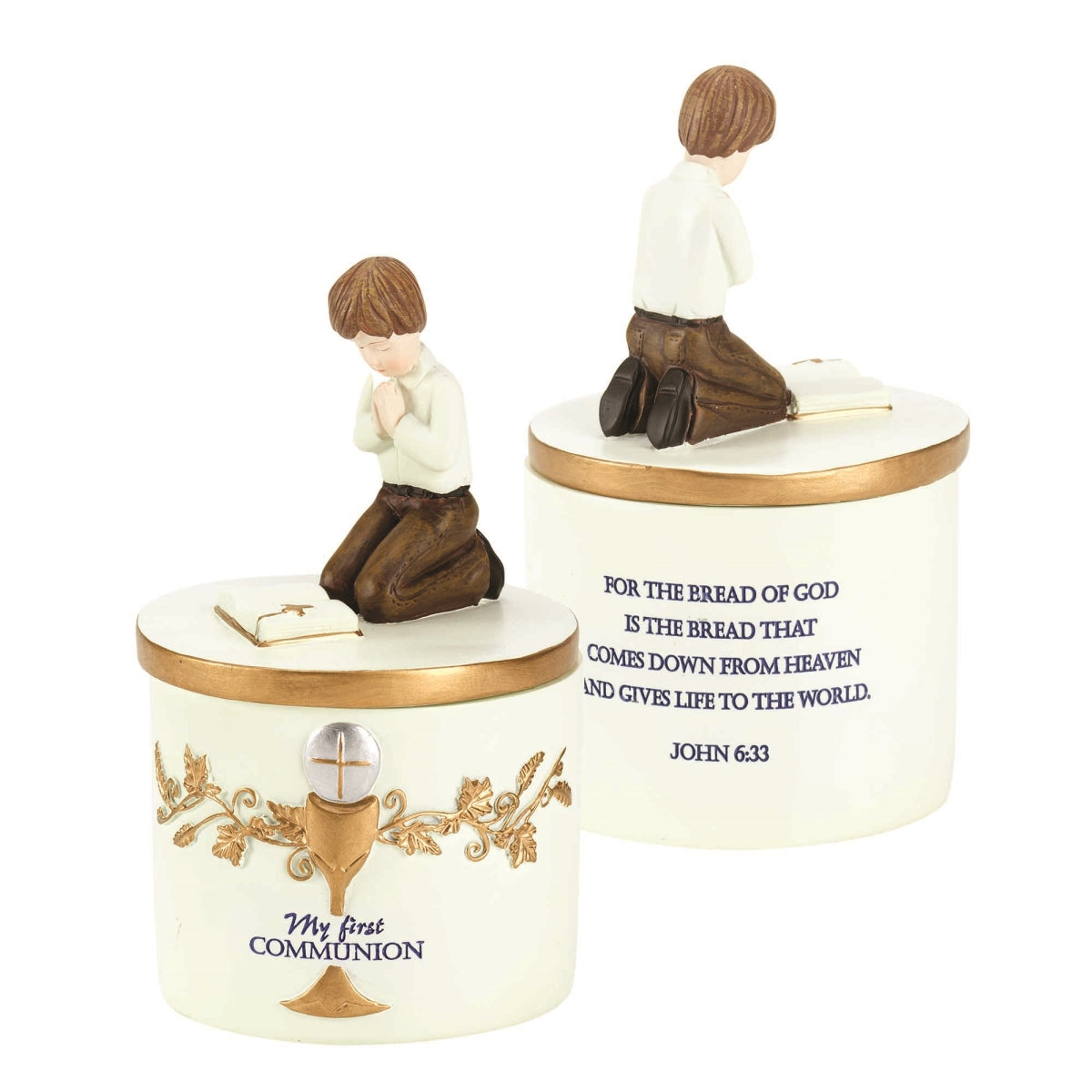 Dicksons KBR-13 3 in. My First Communion Boys Keepsake Box, John 6