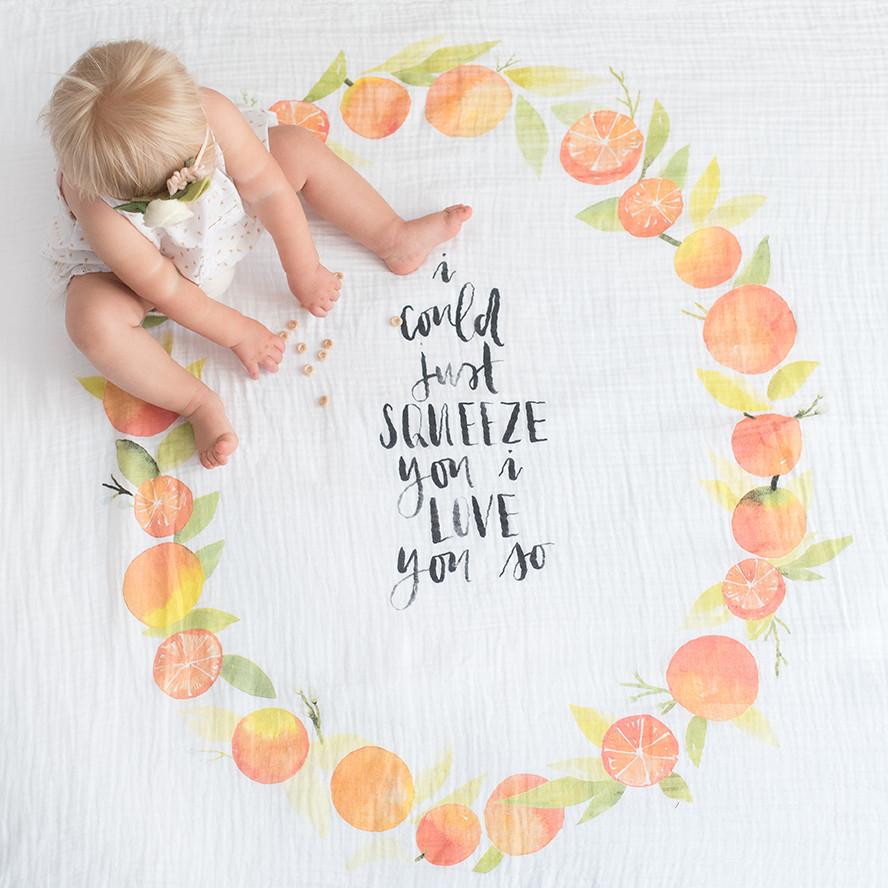 Orange Blossoms - Organic Swaddle Blanket