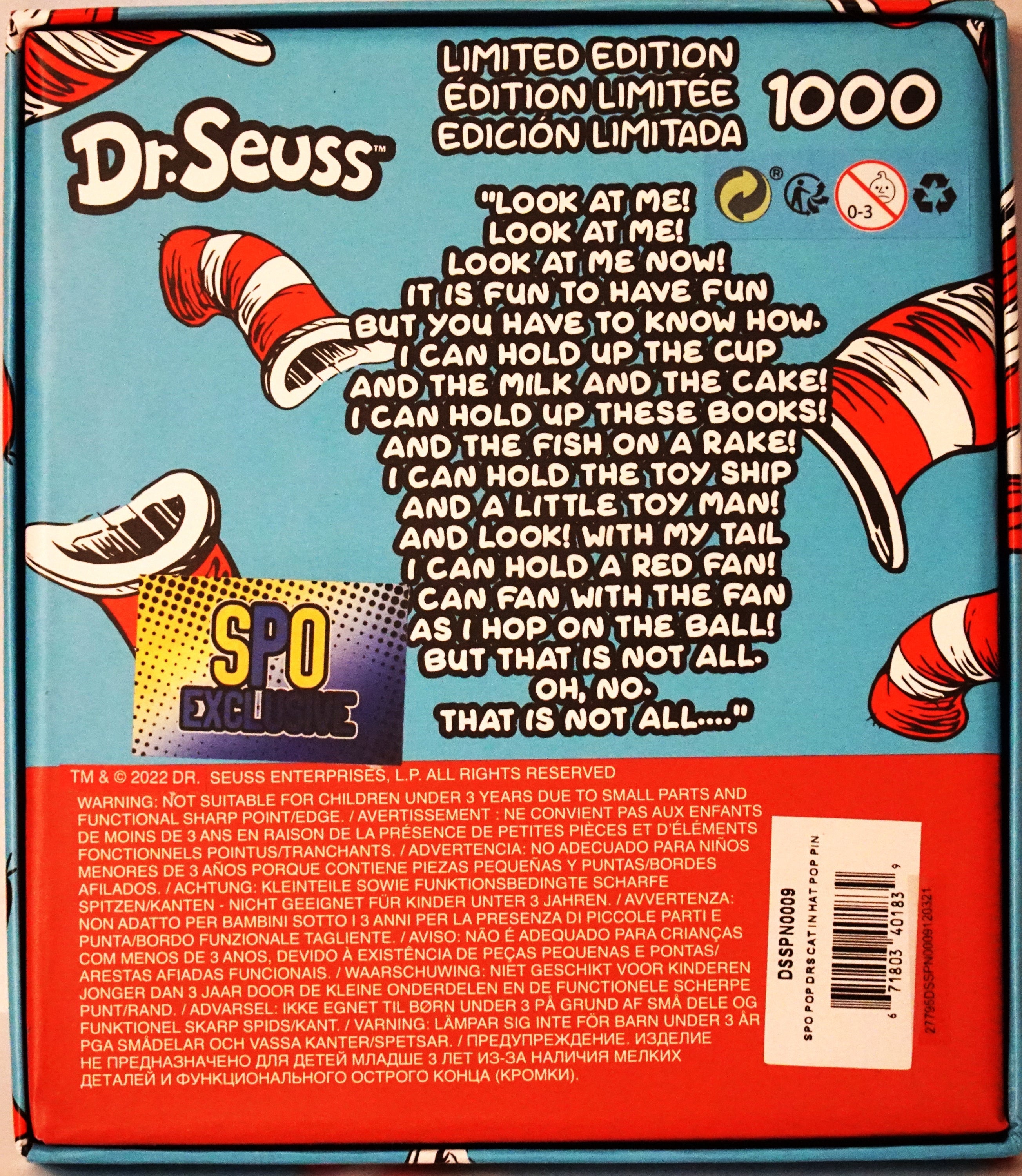 Pop Pin! Dr. Seuss: Cat in the Hat SPO Exclusive Limited Edition 1000