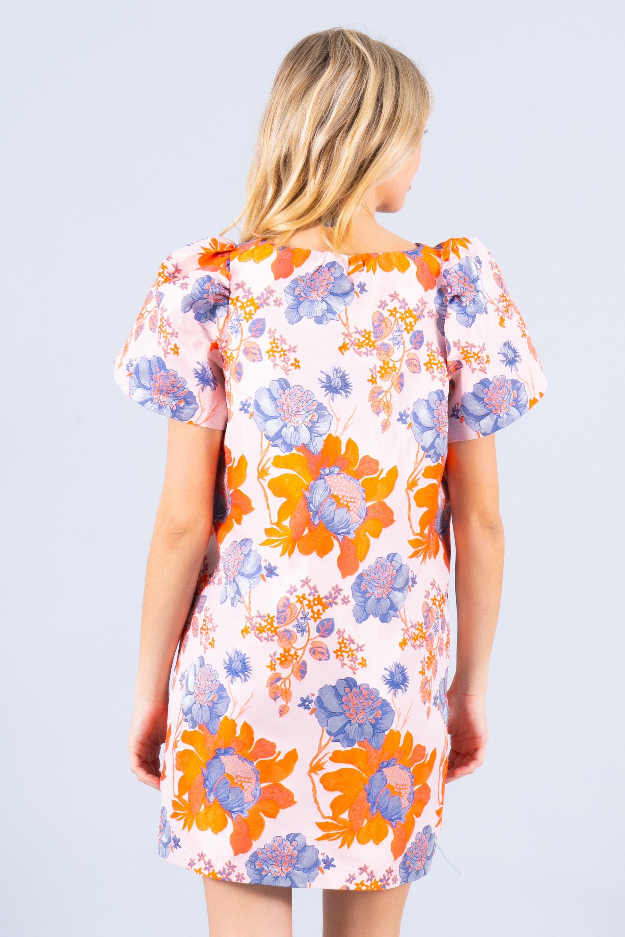 Preorder - Floral Textured Jacquard Dress