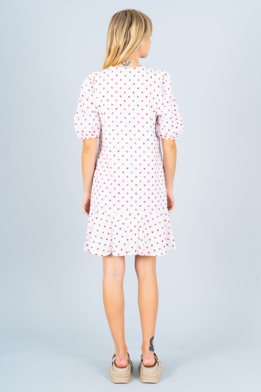 Polka Dot Dress with Ruffle Hem