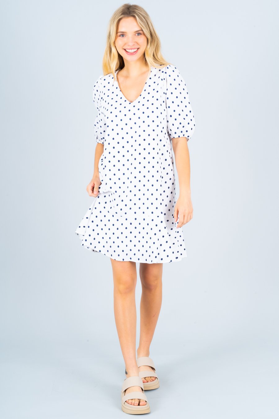 Polka Dot Dress with Ruffle Hem