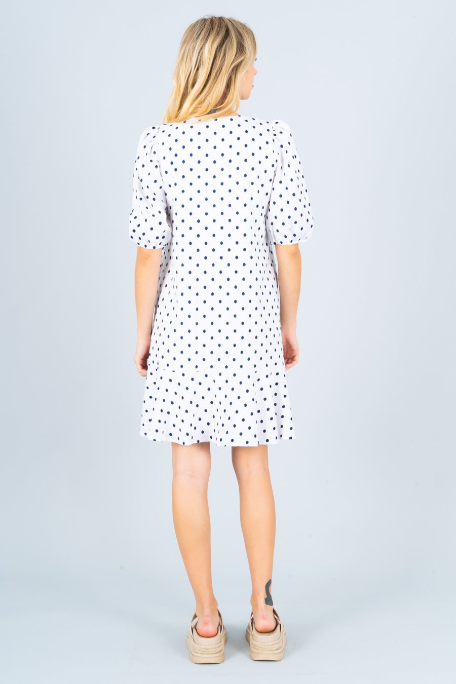 Polka Dot Dress with Ruffle Hem