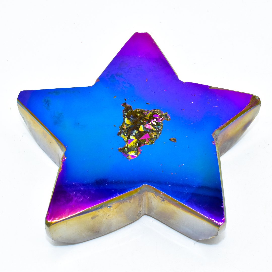 Rainbow Agate Druzy Starfish