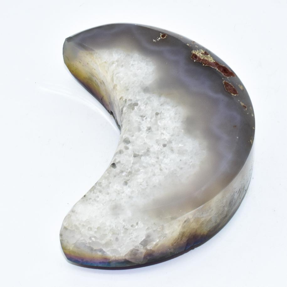 Rainbow Agate Druzy Moon