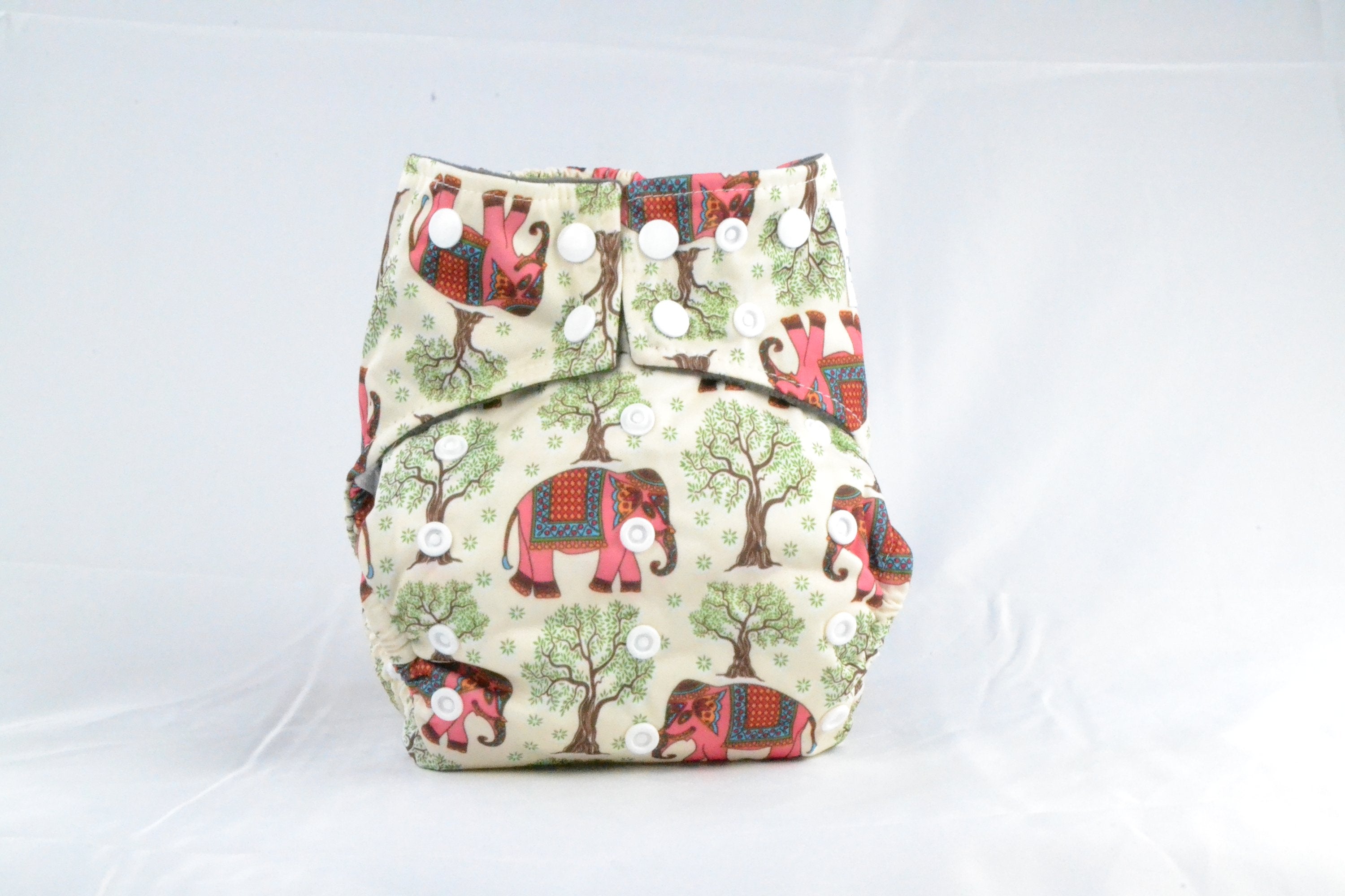 Earthlie Cloth Diaper - Elephants | Blue Thalassa