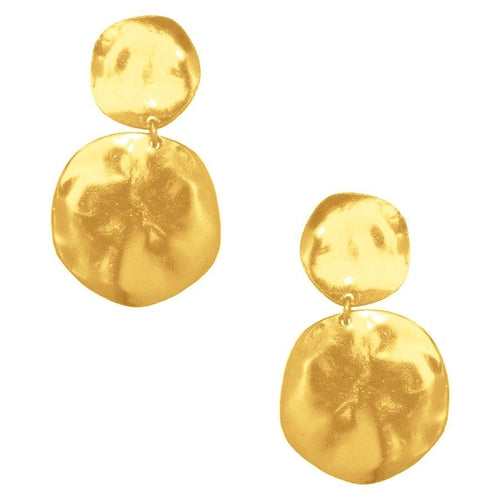 Double disc drop earring