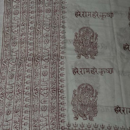 OM Hand Block Bhakti Yoga Prayer Sanskrit Hindu Mantra Shawl