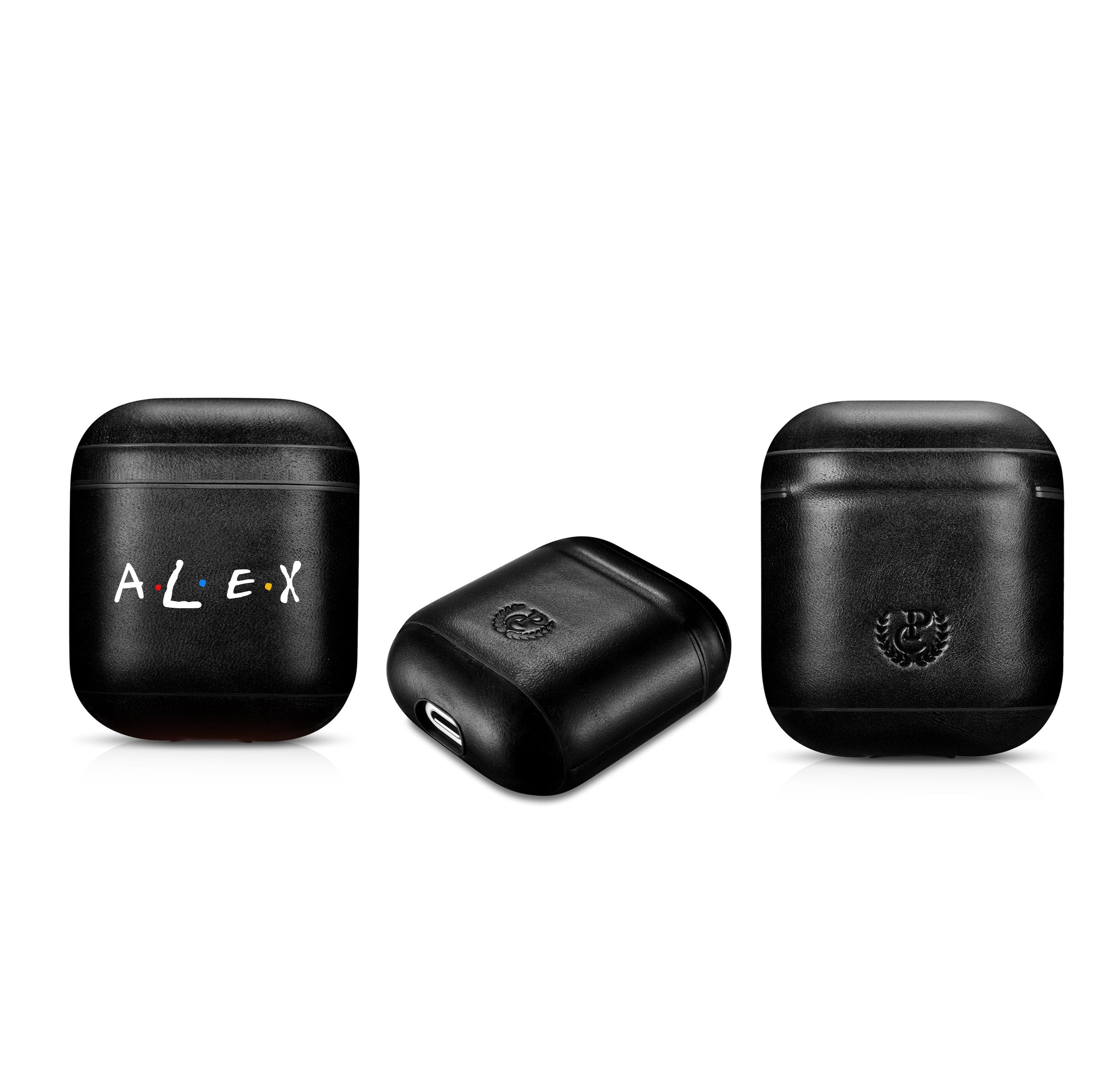 FRIENDS TV Show Custom Name Black AirPods 1 & 2 Case Personalized