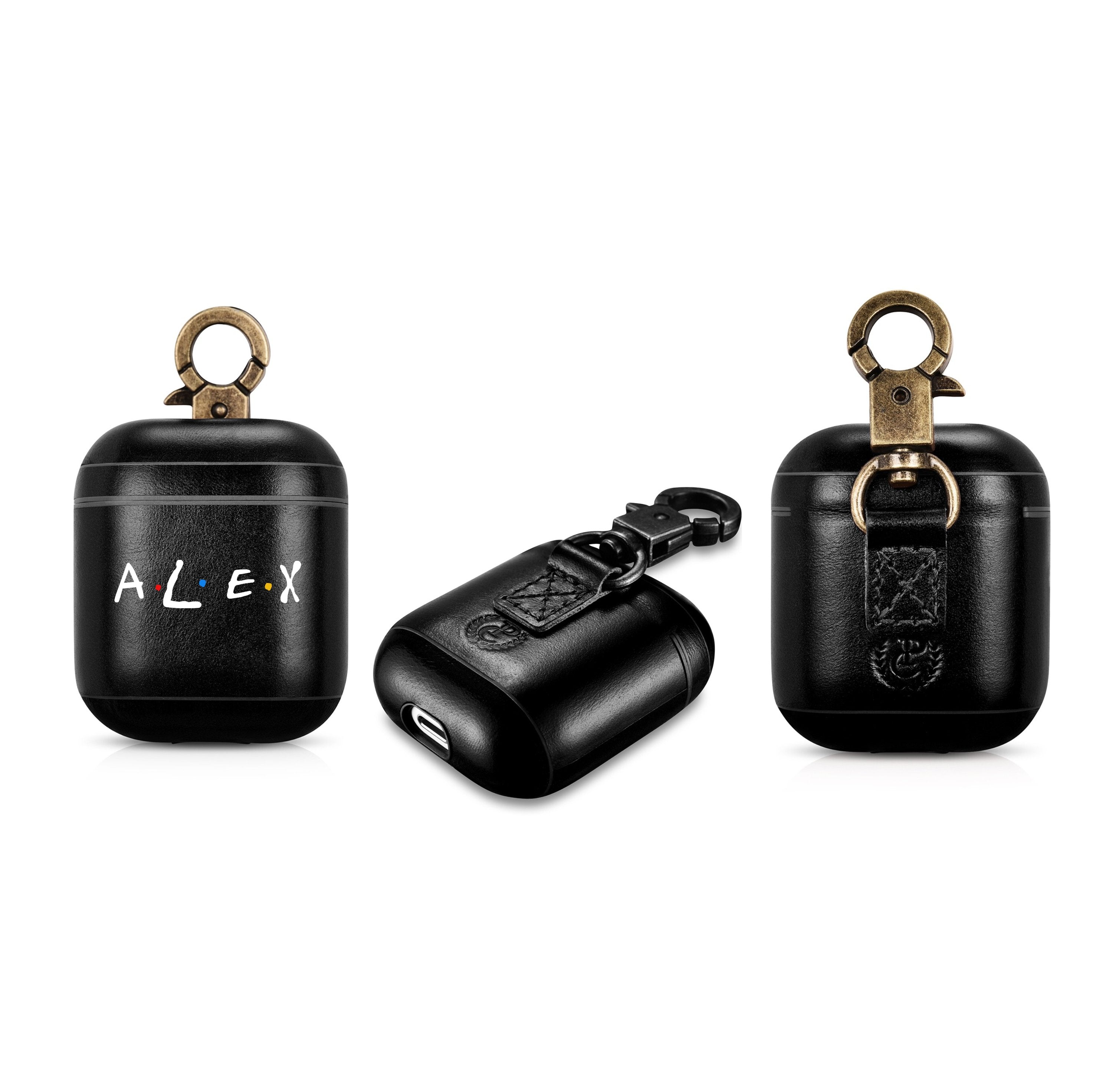 FRIENDS TV Show Custom Name Black AirPods 1 & 2 Case Personalized