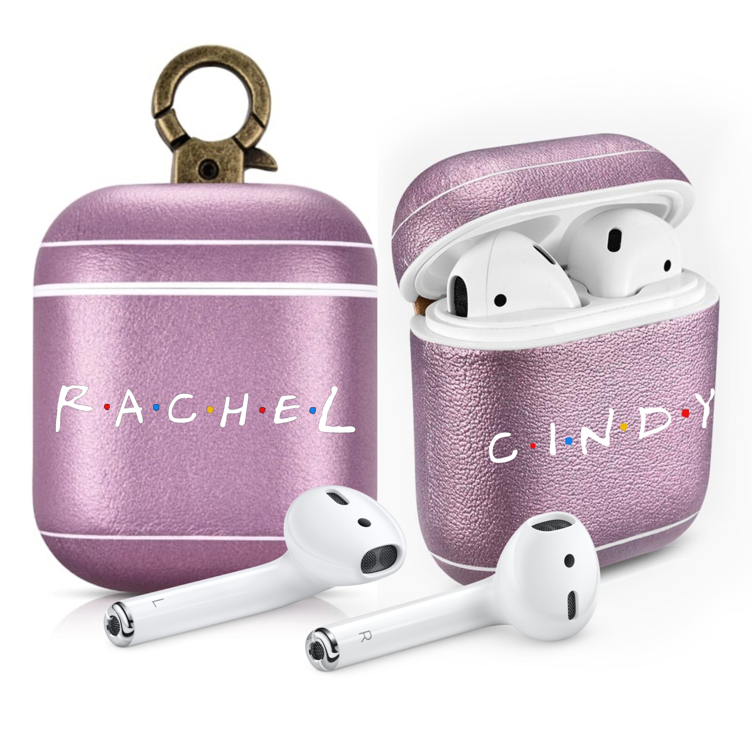 FRIENDS TV Show Custom Name Purple AirPods 1 & 2 Case Personalized