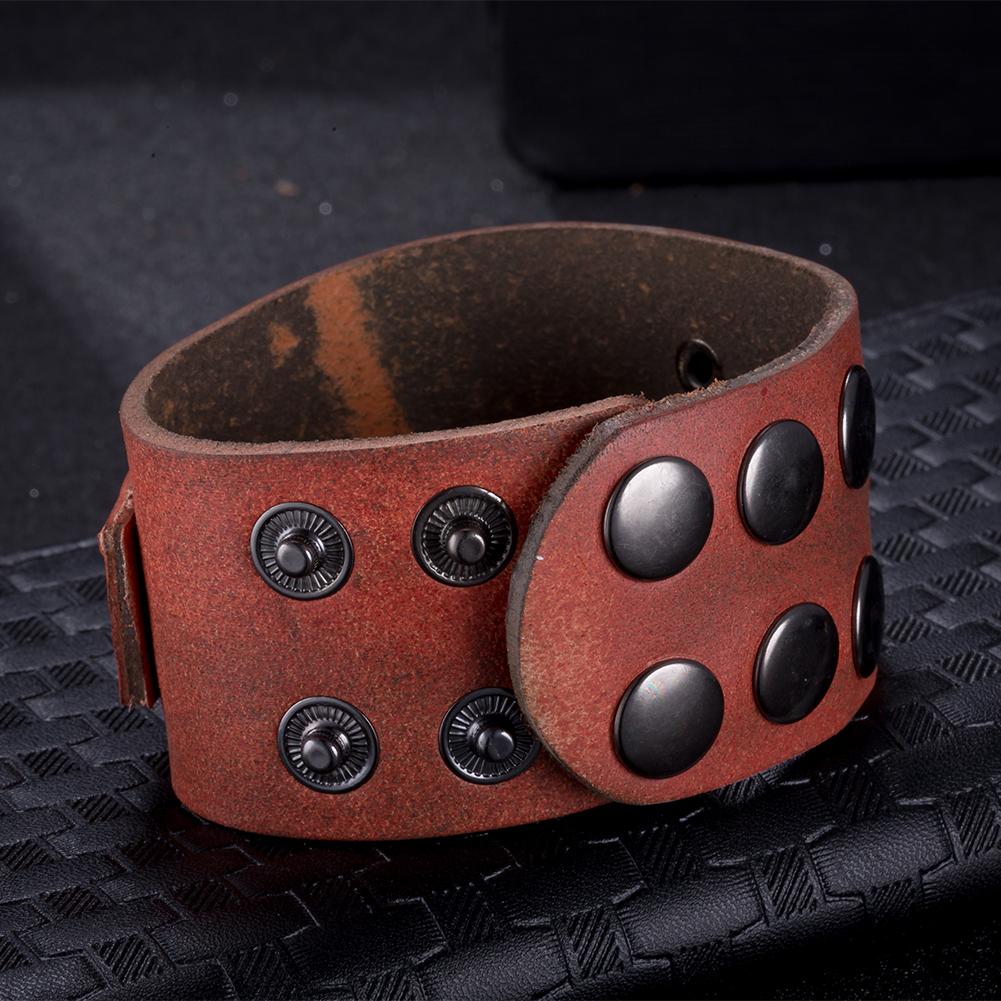 Leather Bracelet with Stainless Steel