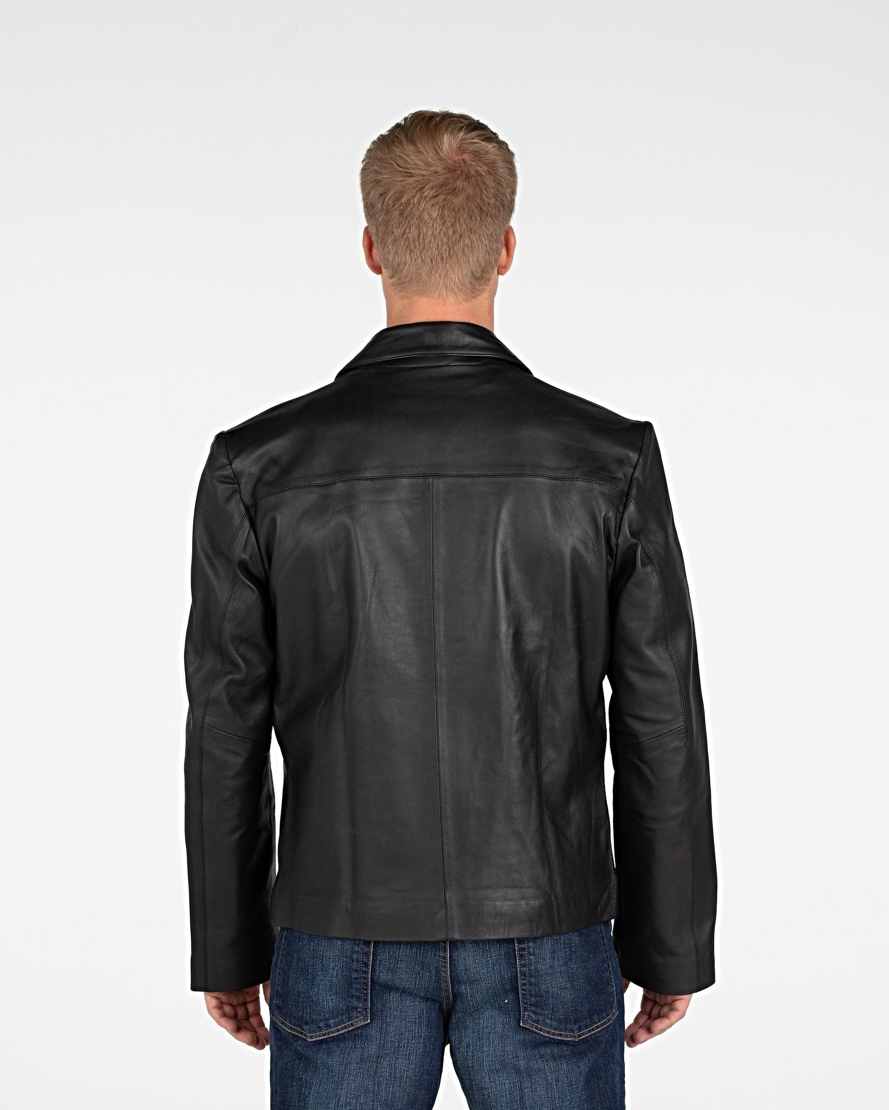 Mens Classic Zip Up Leather Jacket