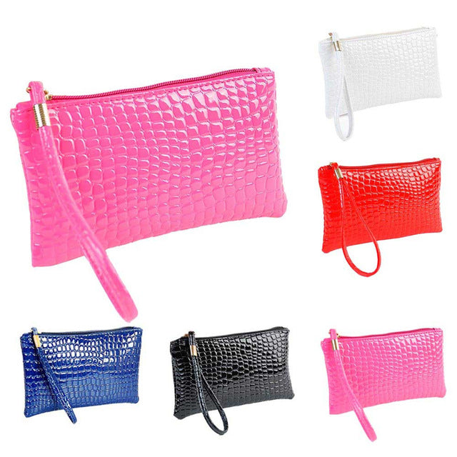 Fahion Handbag Womens Crocodile PU Leather Clutch